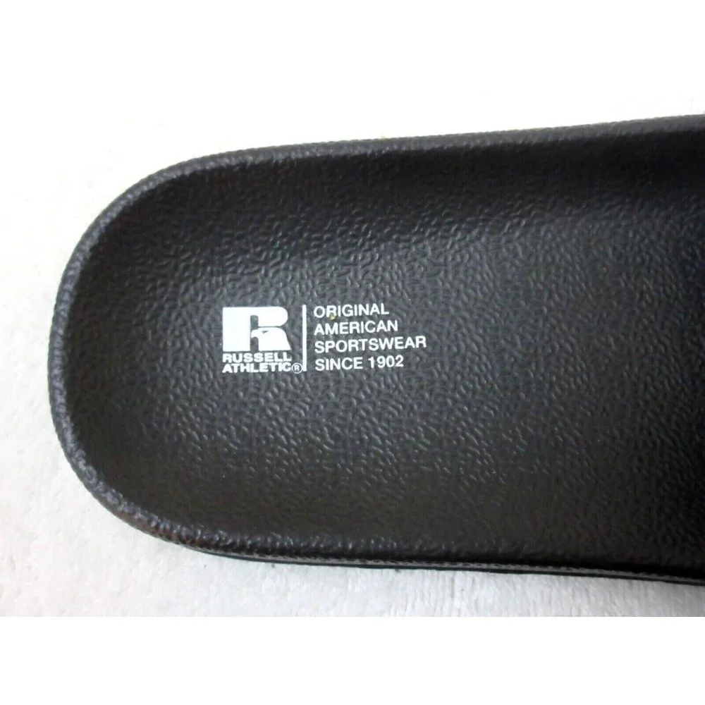 Russell Athletic Men's Since 1902 Logo Slide Sandal Black White Classic NWT